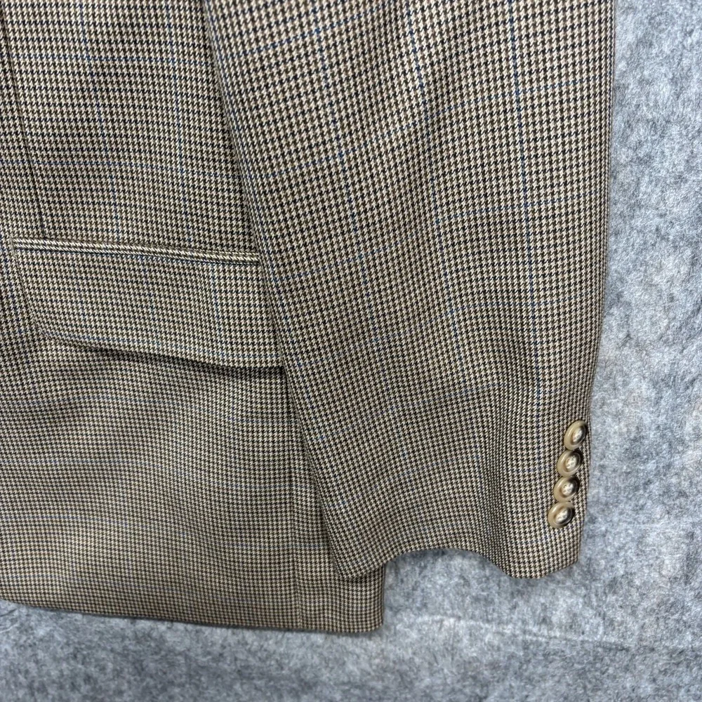 Lauern Ralph Lauren Houndstooth Blazer Men's 40R Preppy Work Sport Coat Brown